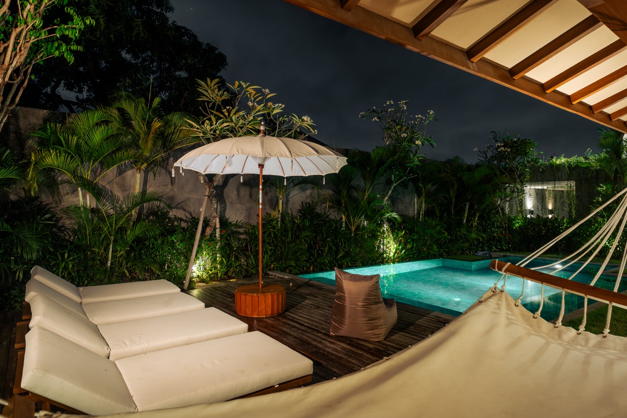 JuSt Residence Pool at Night